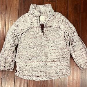 Elodie maroon and cream  Sherpa Jacket